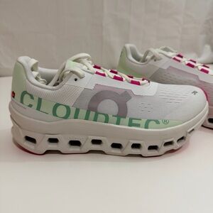 On CloudMonster Womens White Lima Running Workout Activewear Sneakers 8.5